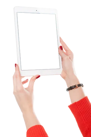 Hands Holding Tablet Isolated PNG image