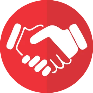 Handshake Icon Red Background PNG image