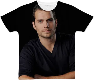 Handsome Manin Black T Shirt PNG image