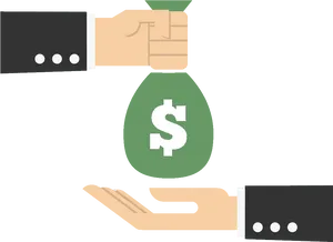 Handto Hand Money Exchange Vector PNG image