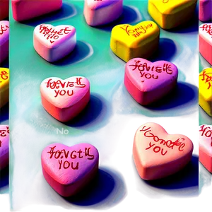 Handwritten Conversation Hearts PNG 06282024