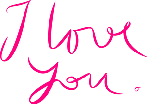 Handwritten I Love You Script PNG image