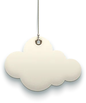 Hanging Cloud Tag Clipart PNG