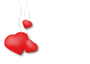 Hanging Hearts Black Background