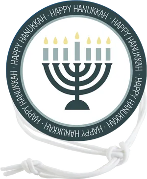 Hanukkah Menorah Celebration Tag PNG image