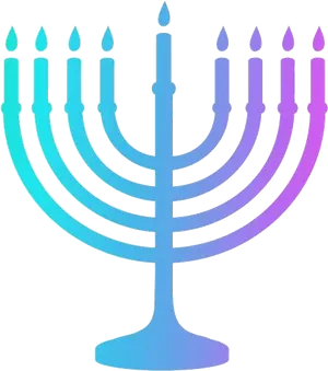 Hanukkah Menorah Gradient Design PNG image