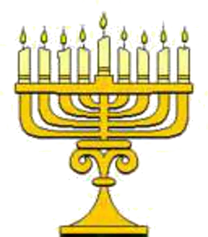 Hanukkah Menorah Lit Candles PNG image