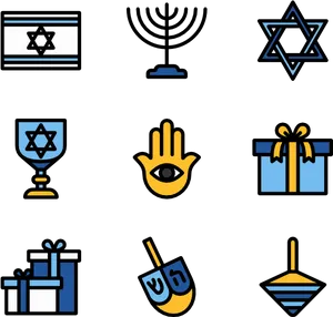 Hanukkah Symbols Collection PNG image