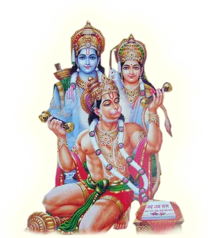 Hanuman Worshiping Ramaand Sita PNG image