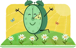 Happy Alarm Clock Springtime PNG image