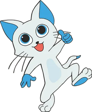 Happy Animated Cat Giving Thumb Up