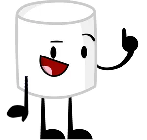 Happy Animated Marshmallow Character PNG
