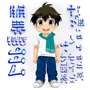 Happy Anime Boy PNG 05212024