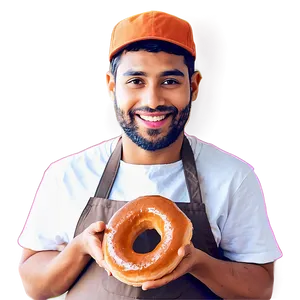 Happy Baker With Donuts PNG 2 PNG