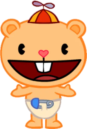 Happy Bear Cartoon Character PNG image