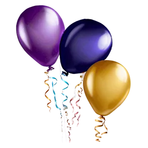 Happy Birthday Golden Balloons Png 05032024 PNG image