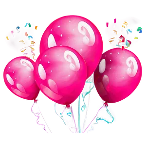 Happy Birthday Pink Balloons PNG 6 PNG