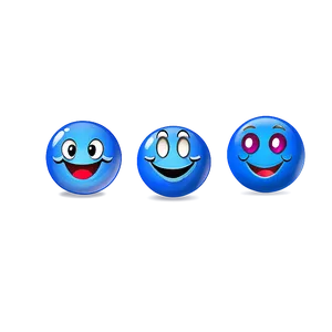 Happy Blue Emojis Png Series 06282024 PNG image