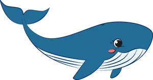 Happy Blue Whale Cartoon PNG image