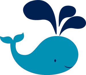 Happy Blue Whale Clipart PNG image