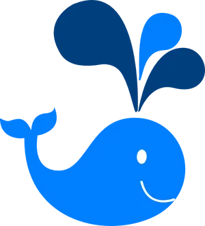 Happy Blue Whale Clipart PNG image
