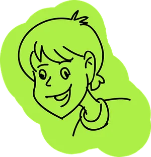 Happy Boy Cartoon Outline PNG image