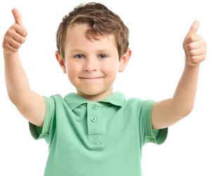 Happy Boy Giving Thumbs Up PNG image