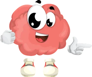 Happy Brain Character Cartoon PNG image