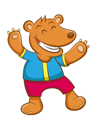 Happy Cartoon Bear Waving