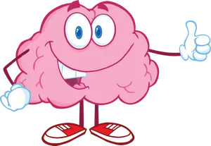 Happy Cartoon Brain Character PNG image