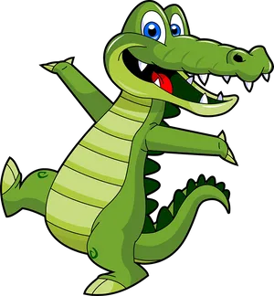 Happy Cartoon Crocodile PNG image