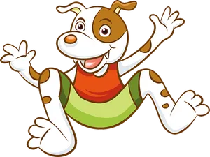 Happy Cartoon Dog Jumping