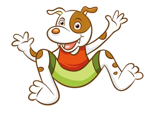 Happy Cartoon Dog Jumping
