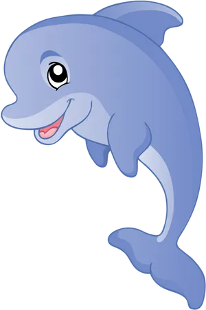 Happy Cartoon Dolphin PNG image