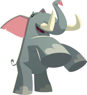 Happy Cartoon Elephant PNG image