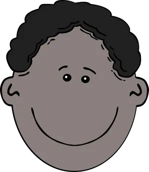 Happy Cartoon Face Curly Hair PNG image