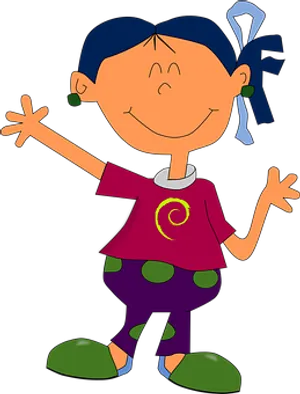 Happy Cartoon Girl Character