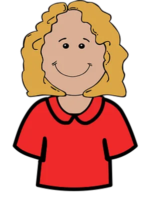 Happy Cartoon Girl Vector