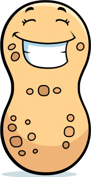 Happy Cartoon Peanut Character PNG