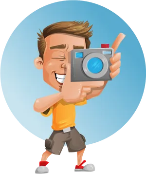 Happy Cartoon Photographer.png PNG image