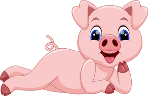 Happy Cartoon Pig PNG image