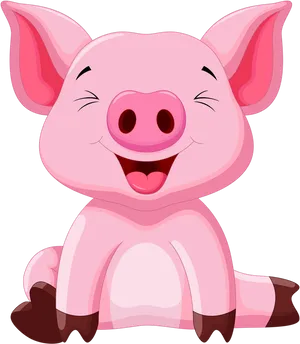Happy Cartoon Pig Illustration PNG image