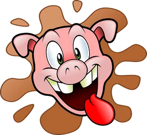 Happy Cartoon Pig Splash Background