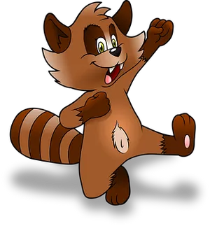 Happy Cartoon Raccoon