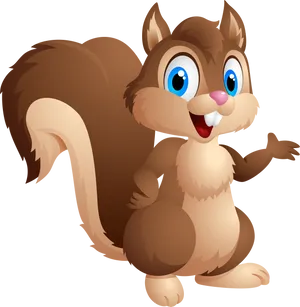 Happy Cartoon Squirrel