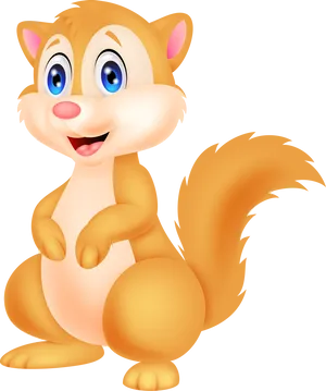 Happy Cartoon Squirrel