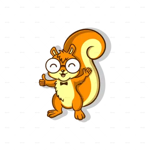 Happy Cartoon Squirrel Thumbs Up PNG