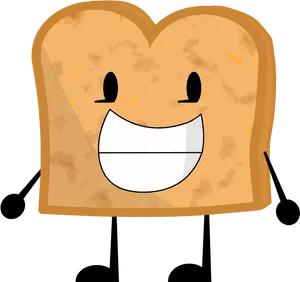 Happy Cartoon Toast Character PNG image