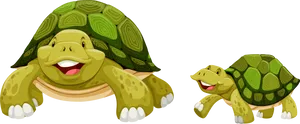 Happy Cartoon Turtles PNG image