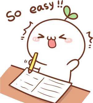 Happy Cartoon Writing Easy PNG image